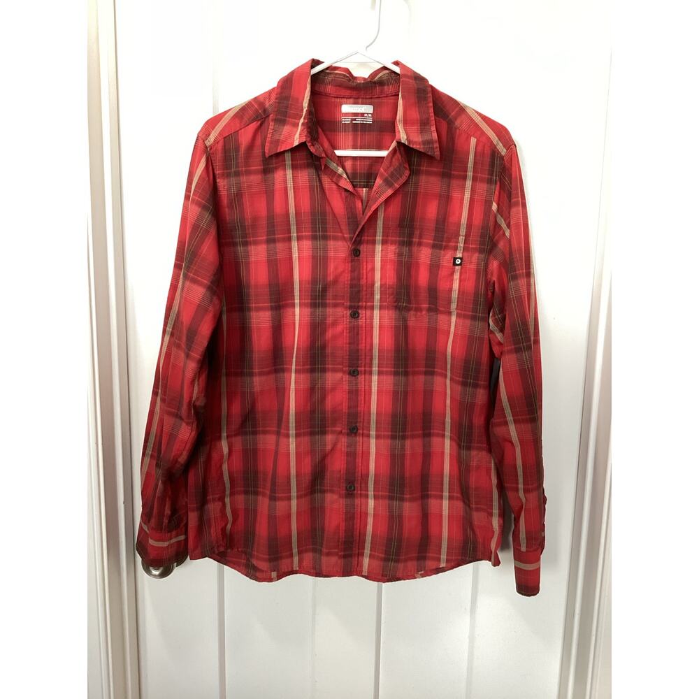 Marmot Men's‎ Plaid Long Sleeve Button Down Shirt Outdoors Camp Red Size Medium